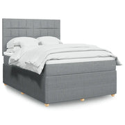 Giroletto a Molle con Materasso Grigio Chiaro 140x200cm Tessuto