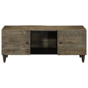 Tavolino Grigio Chiaro 100x54x40cm in Legno Massello di Mango 4017804