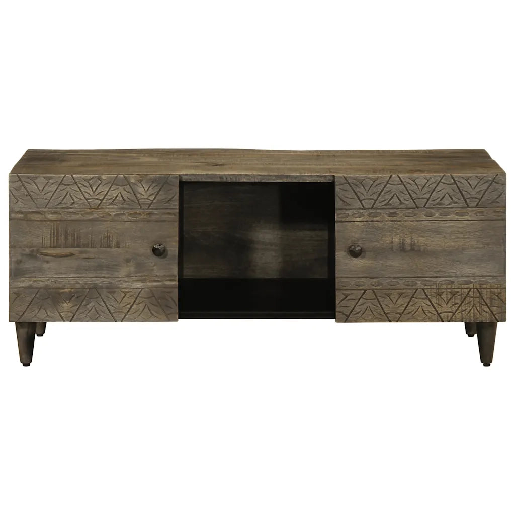 Tavolino Grigio Chiaro 100x54x40cm in Legno Massello di Mango 4017804