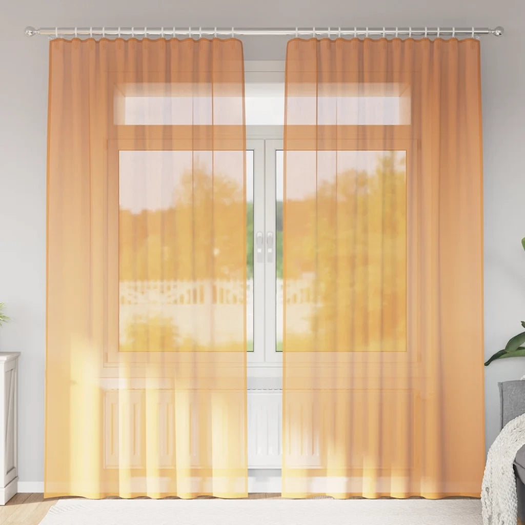 Tende in Voile con Tasche per Aste 2 pz Arancio 4102193