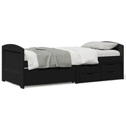 Dormeuse con 5 Cassetti senza Materasso-Divano Letto Nero 90x200 cm IRUN