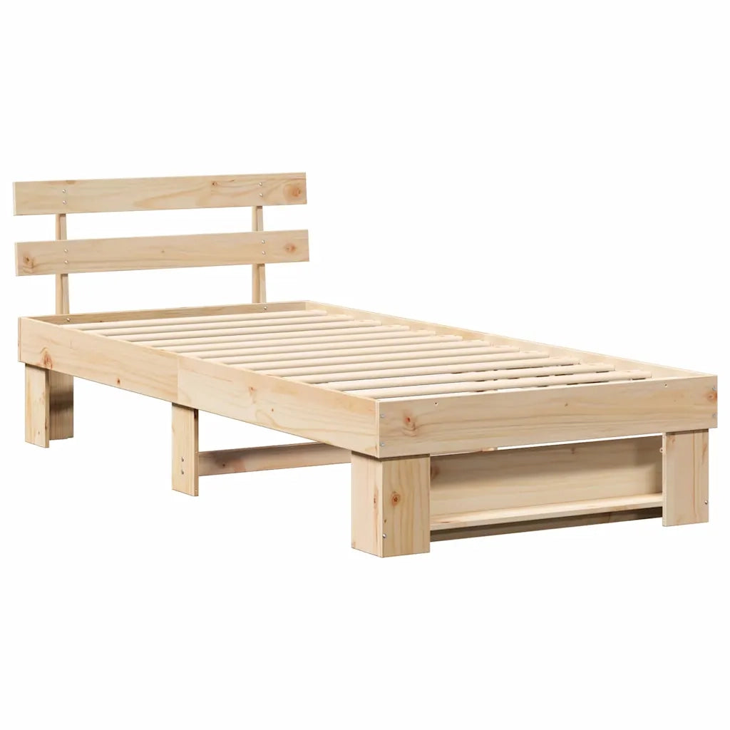 Letto singolo | Letto per adulti | Struttura del letto Marrone 90 x 200 cm Pino massello