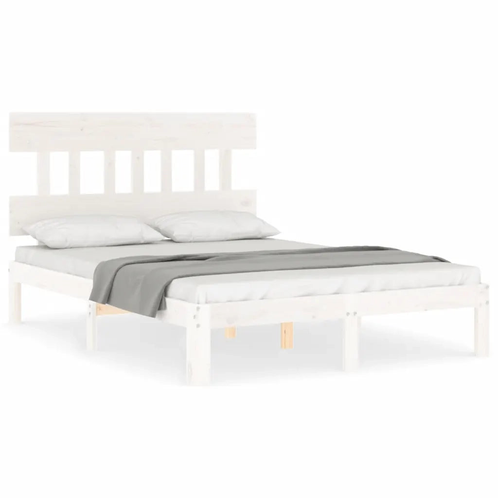Giroletto senza Materasso-Struttura Letto Bianco 120x200 cm Legno Massello Pino 233216