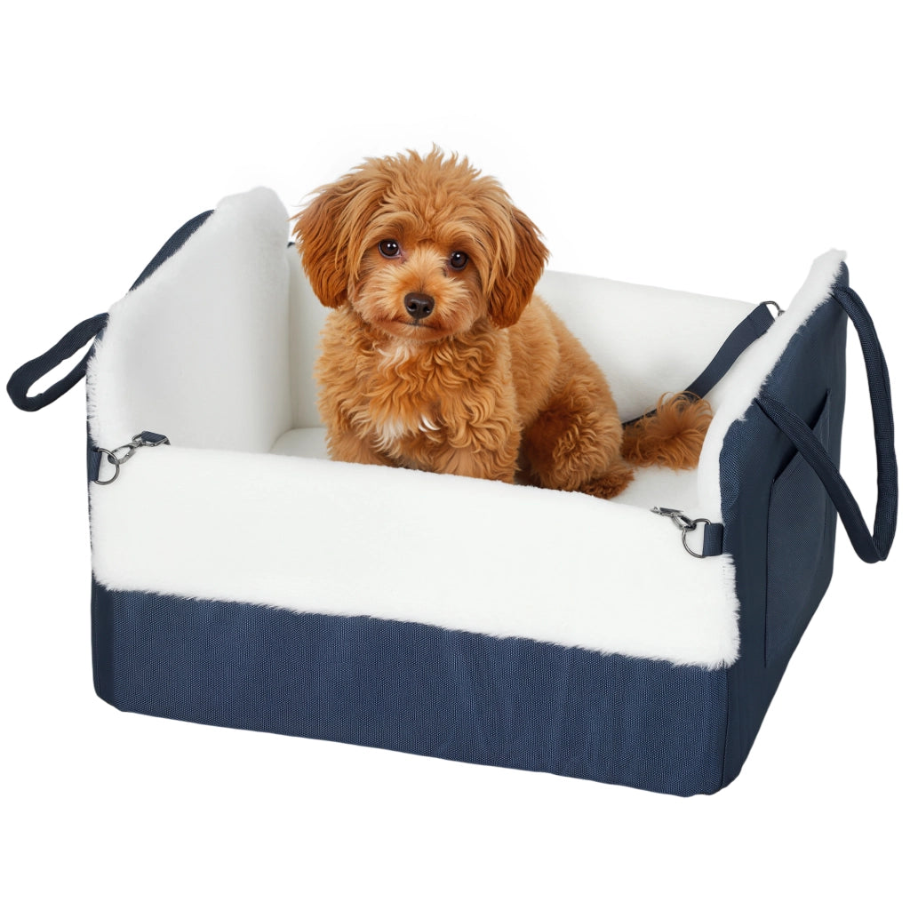 Sedile auto per cani con cintura di sicurezza ¨C Minimal ¨C blu 55x46x32 cm