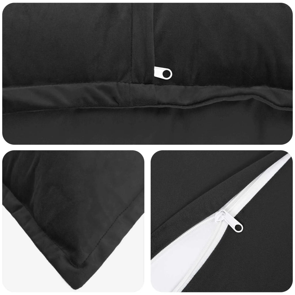 Federa 6 pcs HOUTEN Nero 70 x 70 cm Velluto 921284