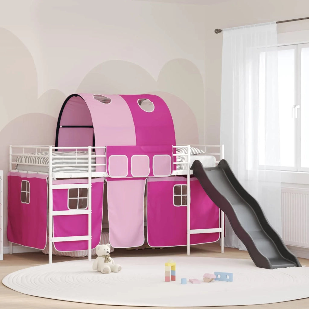 Struttura del letto loft per bambini Bianco e Rosa 100 x 200 cm 42020869