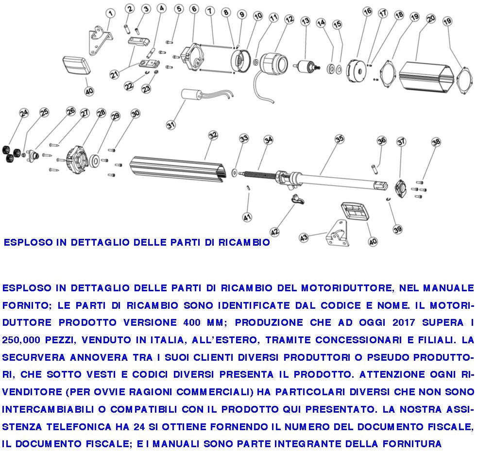 Forcella Posteriore in Alluminio 121091 Giunto Para Strappi sforzi Eccessivi e Leggeri Disallineati Ricambio per Motori o Attuatori Securvera Serie SV-MBS SV-MBQ SV-MBC PM1 SC PM1 LINEAR 11 BH24