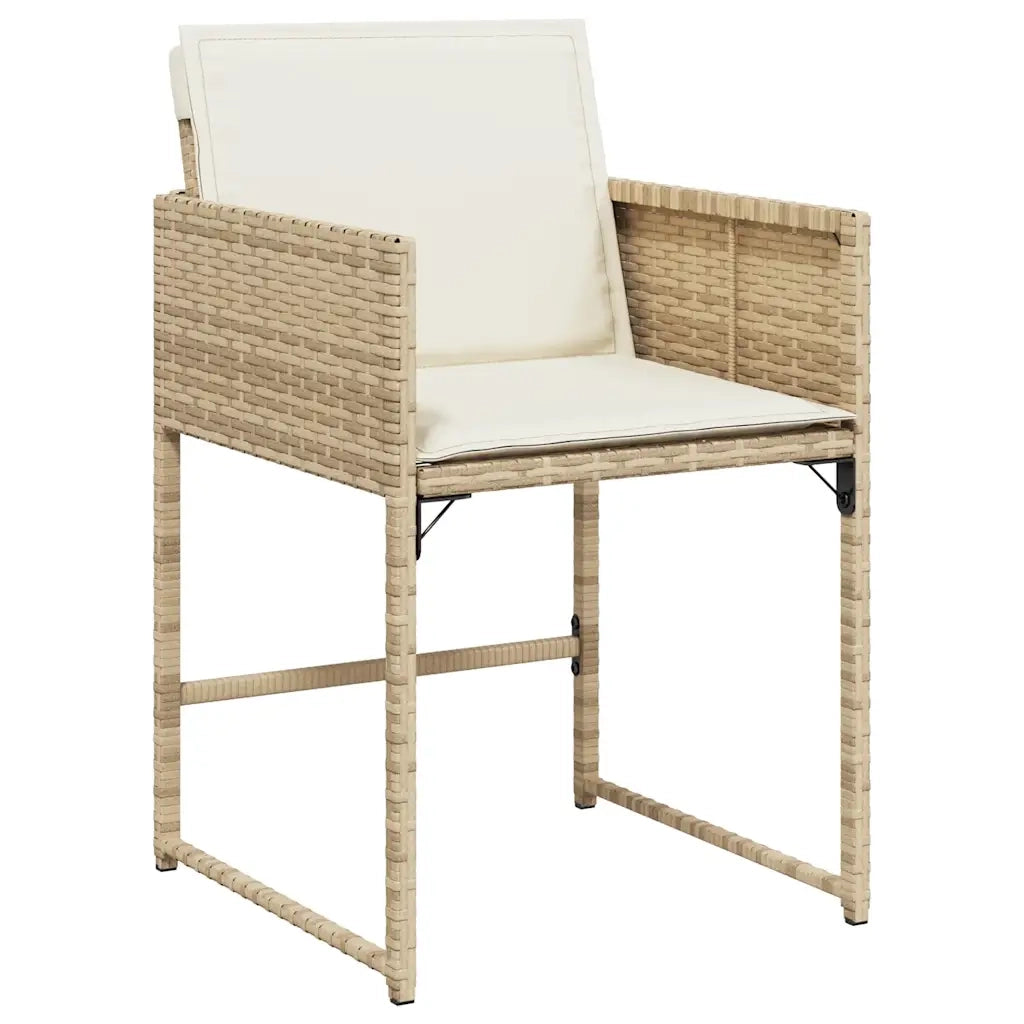 Set da Pranzo da Giardino 11 pz con Cuscini Beige in Polyrattan 3278097