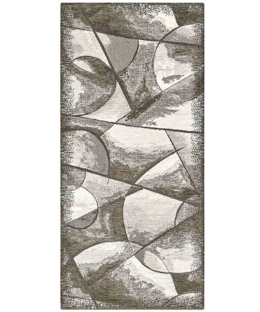 Tappeto moderno UNIVERSO FANGO astratto quadro arte contemporanea, passatoia cucina multiuso lavabile in lavatrice e anti-scivolo cm.55x280