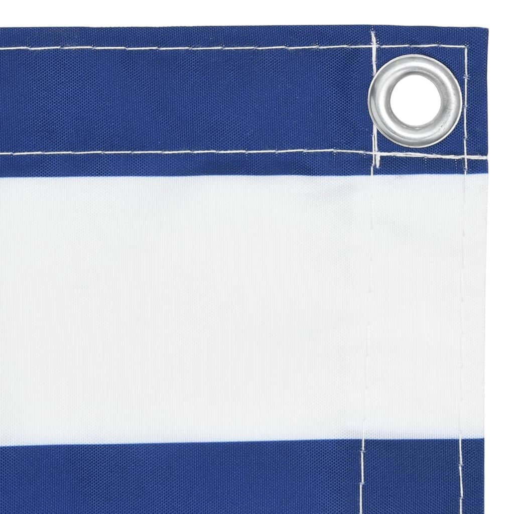 Paravento per balcone 90 x 500 cm tessuto oxford bianco e blu 02_0010072