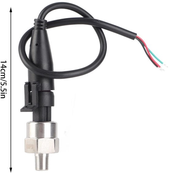 Sensore di Pressione DC 5V - Acciaio Inossidabile - 1/8" NPT Vite - Immergibile - 0-100 PSI Ingresso - Uscita Lineare di Pressione - Misuratore di Pressione