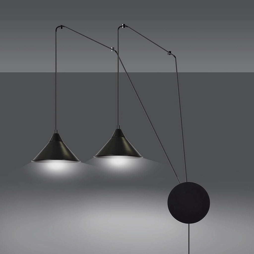 Lampada a sospensione Emibig Abramo 2xE27 nera Ø24