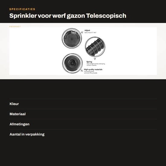 Irrigatore Rotativo per Giardino - Funzione di Elevazione Automatica - Regolazione del Raggio con Stellesserra - Adatto per Prati - Facile da Usare - Sprinkler per Giardino Automatico