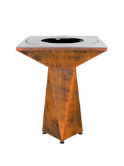 Braciere da giardino, Barbecue con grglia con gambe e copertura protettiva - G1 Basic corten