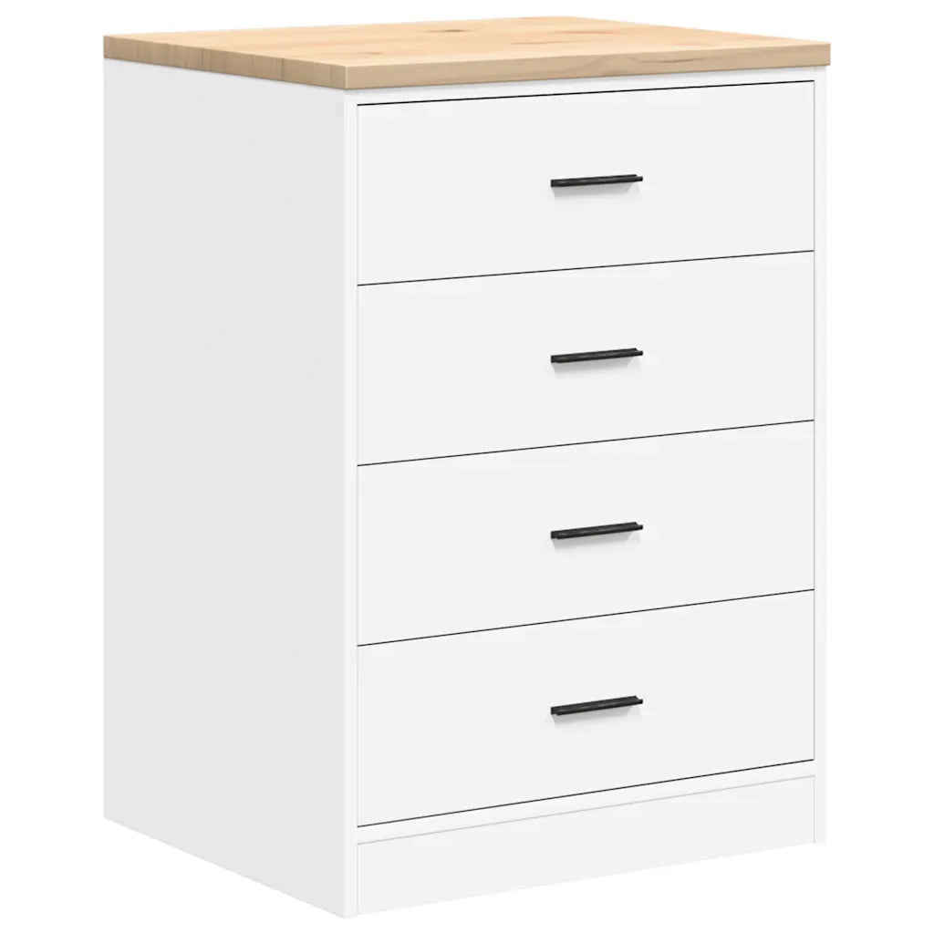 Armadietto da Garage Bianco 60x51x85 cm Legno Massello di Pino 860598