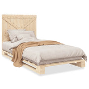 Letto singolo | Letto per adulti | Giroletto con Testiera 100x200 cm Legno Massello di Pino
