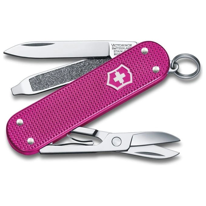 Victorinox 0.6221.251G Classic SD Alox Coltello Multiuso 5 Funzioni Lama Piccola Forbici Lima per Unghie Cacciavite 2.5 mm Portachiavi colore Flamingo Party