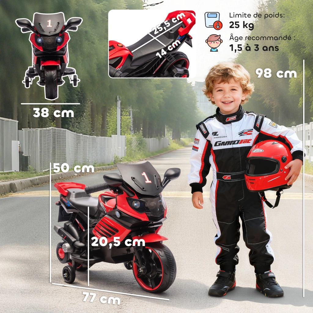 Auto elettrica per bambini ¨C zephmum ¨C 6V, rosso, luci e suoni