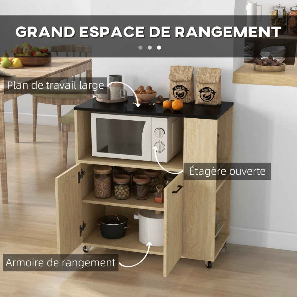 Carrello da cucina con ripiani e ruote ¨C Minimal ¨C 75x40x80,5 cm