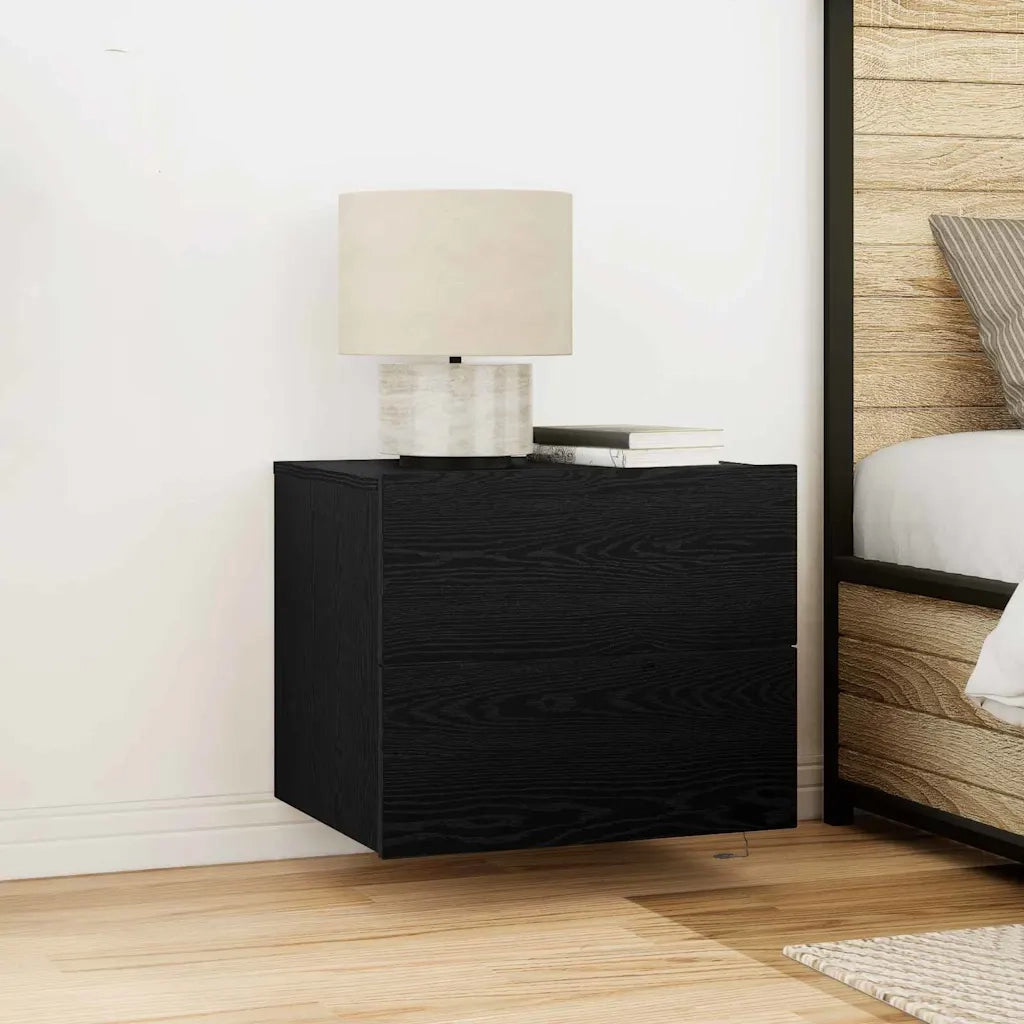 Armadio da Notte Rovere Nero 50 x 39 x 41 cm Legno multistrato 863076