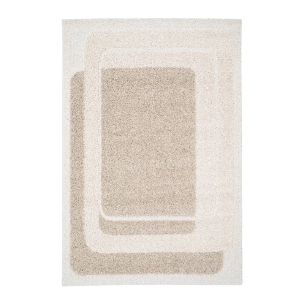 Tappeto da interno con motivo grafico beige e crema