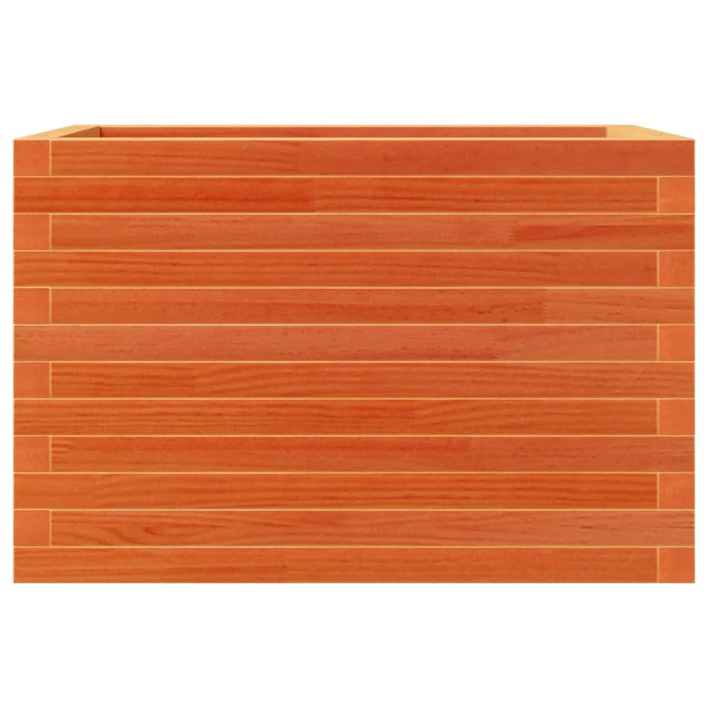 Fioriera rialzata per piante fiori terrazza giardino finitura a cera 70 x 40 x 46 cm legno di pino massiccio marrone 02_0038482