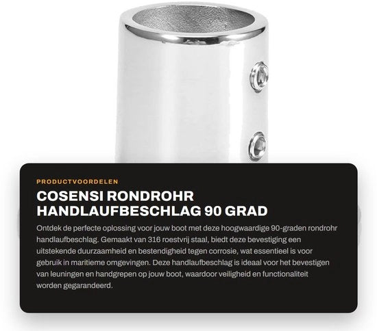 Maniglia di sostegno 90 gradi - Acciaio inossidabile - 25 mm - Hardware da stivale - Resistente allo shock - Duraturo - Accessorio da stivale