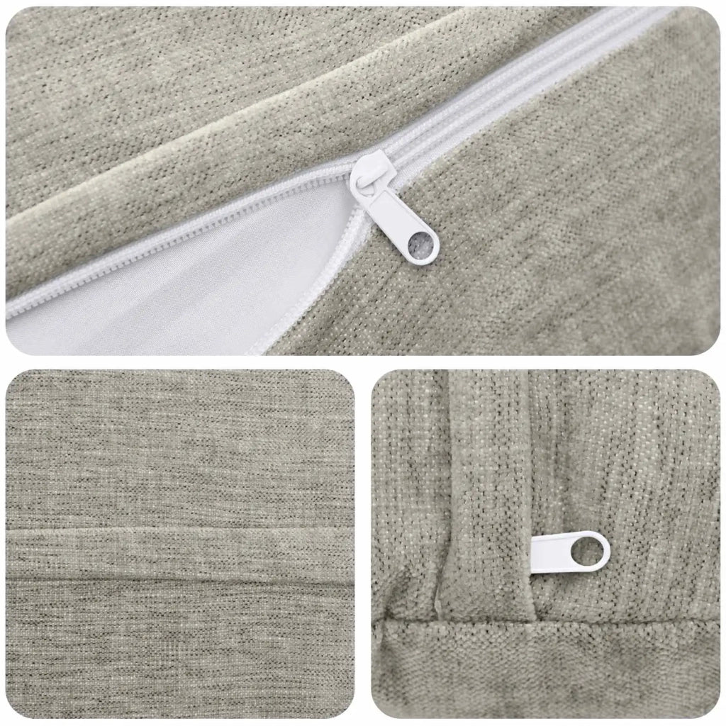 Federa 6 pz HEERLEN Grigio Chiaro Ø 60 cm Tessuto Chenille 922958