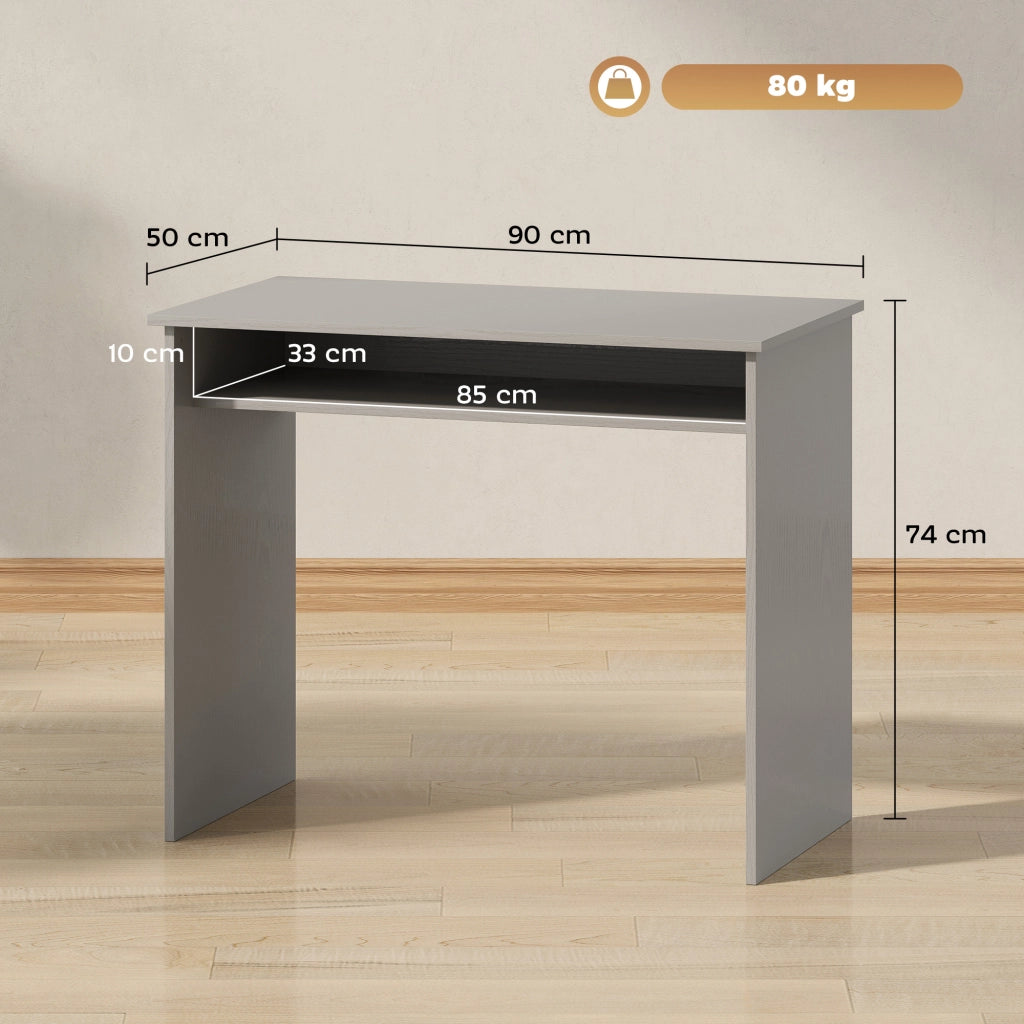 Scrivania computer con ripiano ¨C Zephmum ¨C Grigio 90x50x74 cm