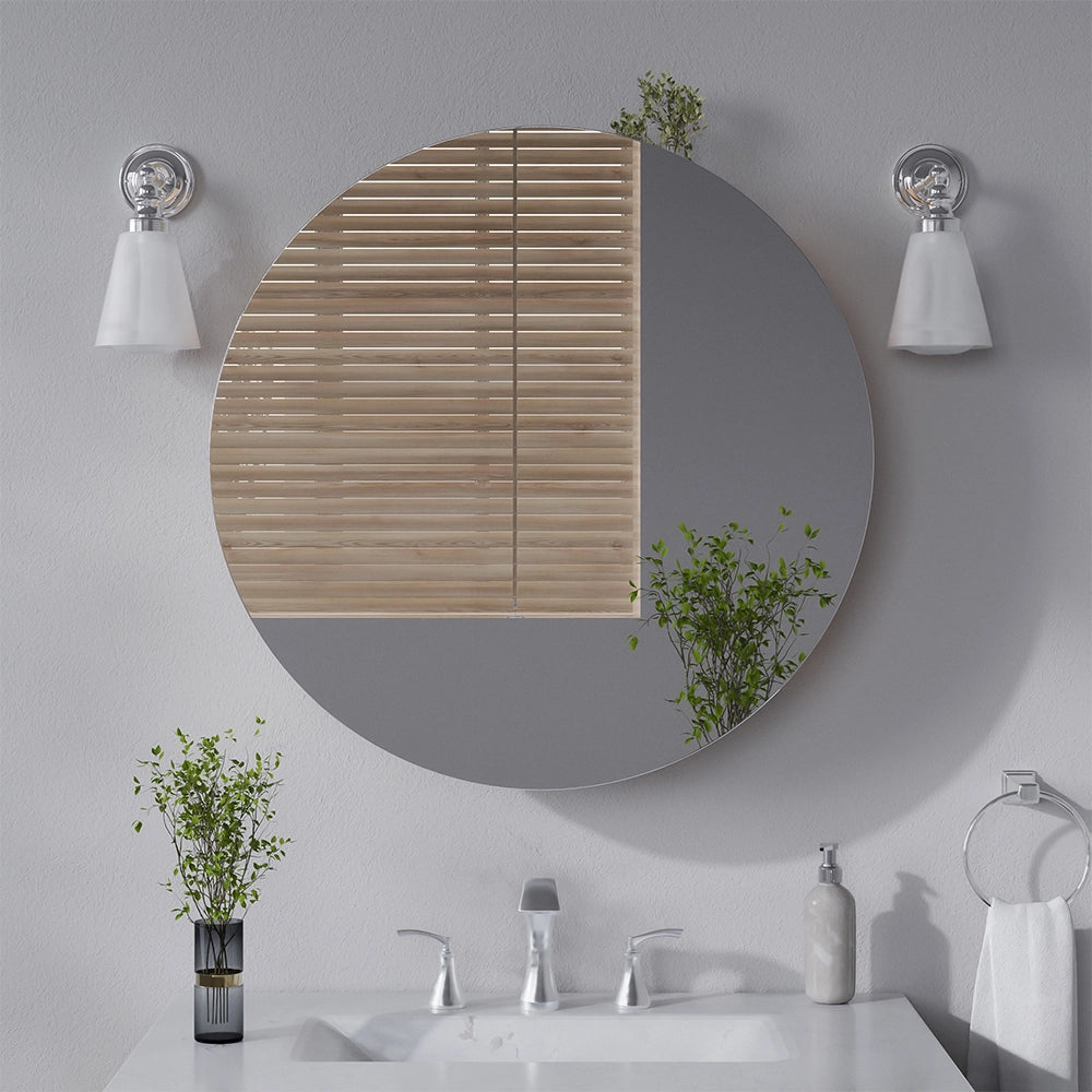 Vicco Specchio contenitore bagno Bianco 70 x 70 cm con 2 scomparti