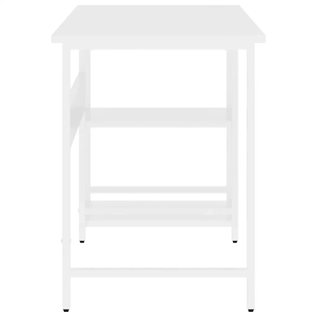 Scrivania per Computer Bianca 105x50x72 cm in MDF e Metallo 20551