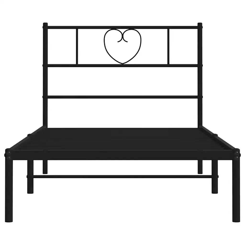 Giroletto con Testiera Metallo Nero 100x200 cm 355458