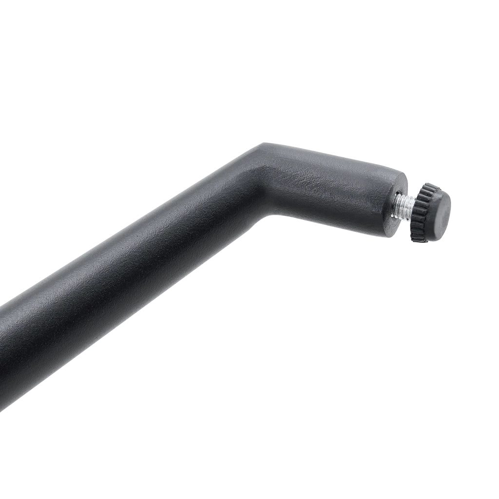 Sedia girevole 360° con braccioli in tessuto e metallo nero e grigio