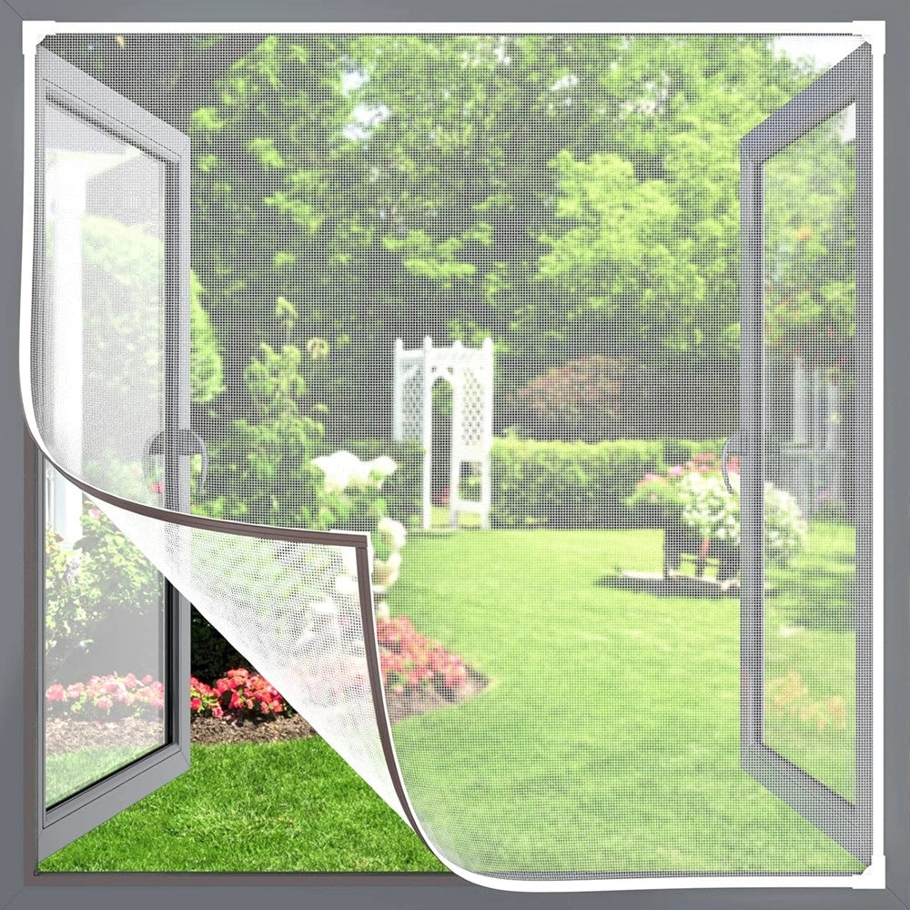 Trade Shop - Zanzariera Bianca In Poliestere Per Porta Finestra 130x150cm Anti Zanzare Casa 614338 -