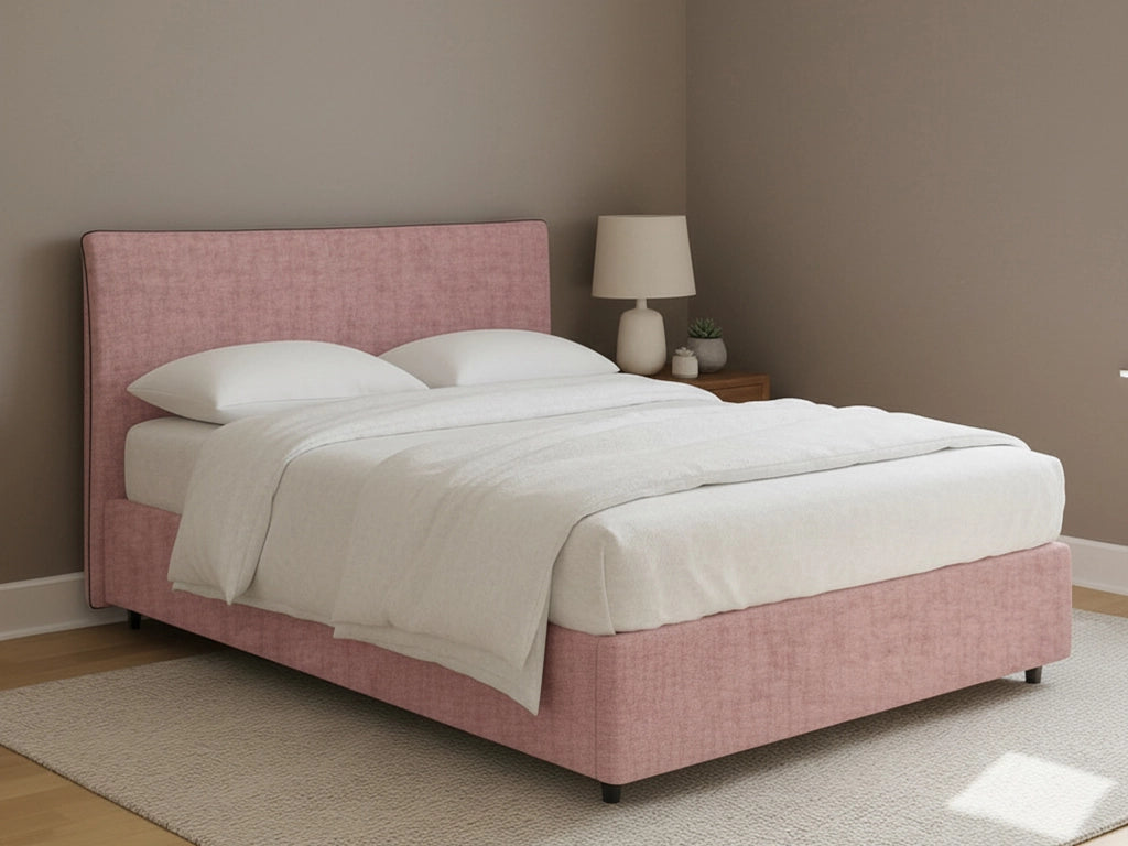 Altrincham, Letto Piazza e Mezza Sfoderabile Made in Italy, Rosa