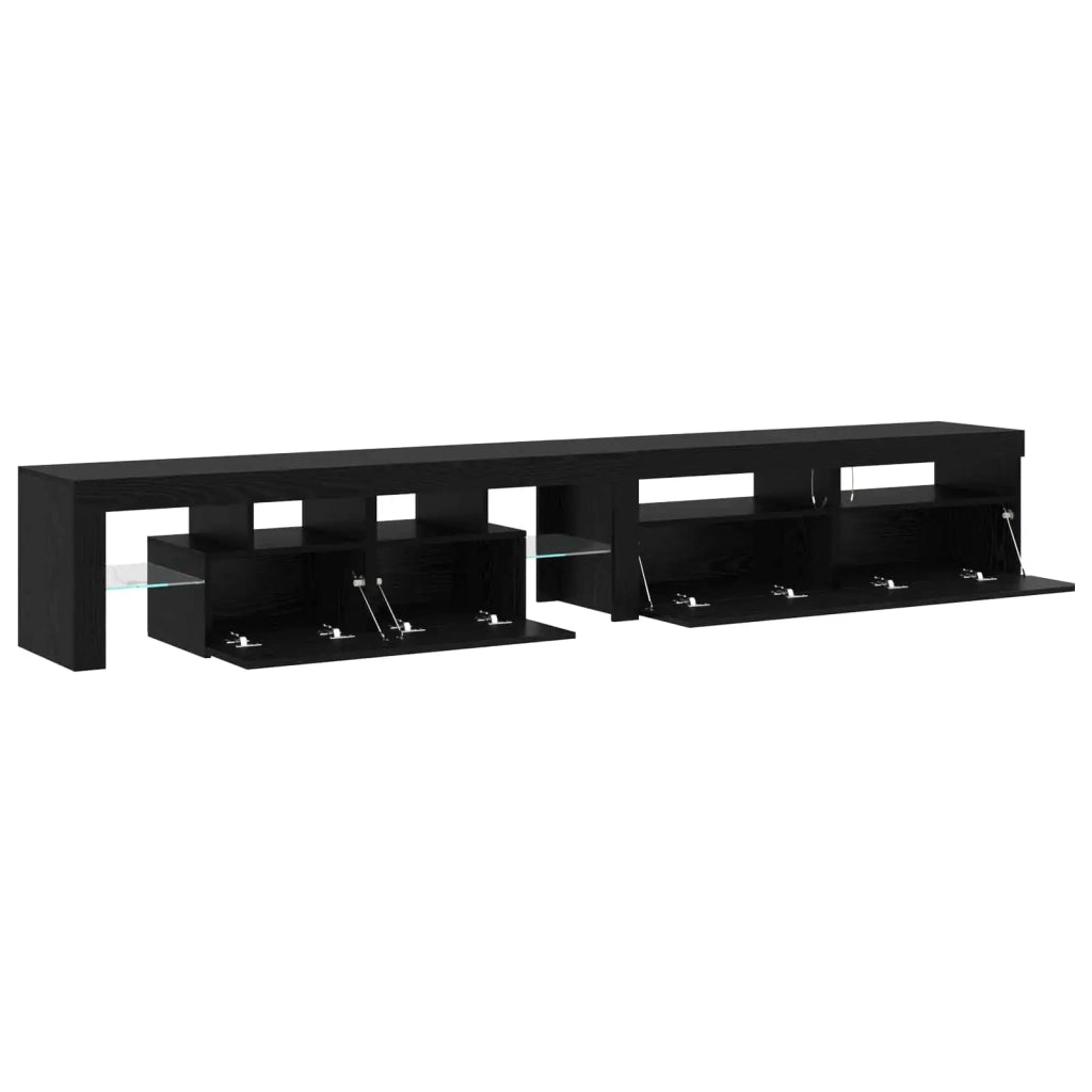Mobile TV 3 pz Rovere Nero Legno ingegnerizzato 3332493