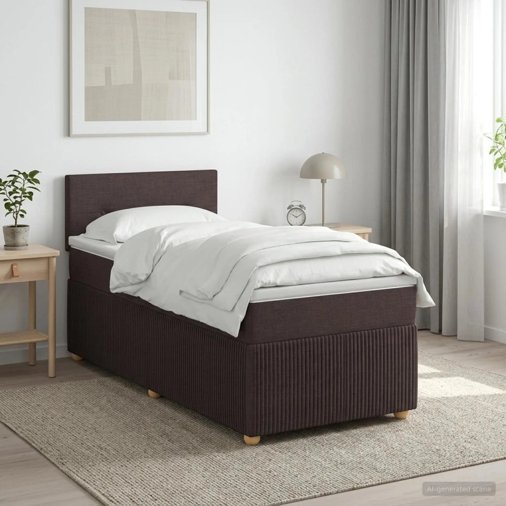 Letto box spring con materasso Marrone Scuro 80 x 200 cm 3451338