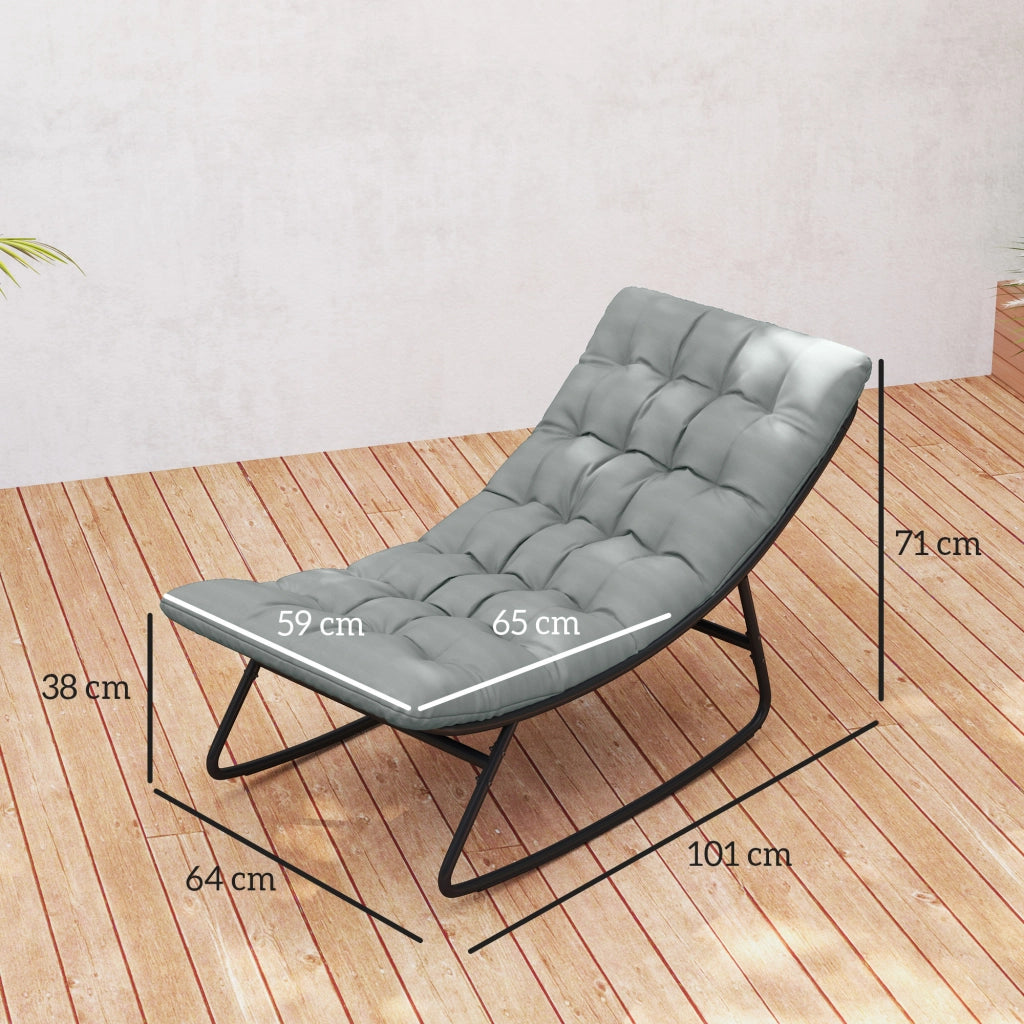 Poltrona dondolo esterno con cuscini ¨C Minimal ¨C grigio