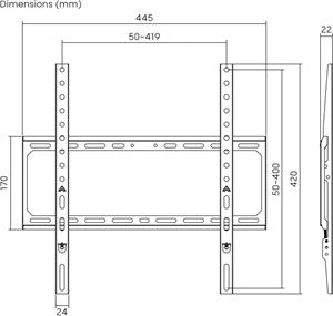 One For All  TV BRACKET, TC FLAT, VESA 400