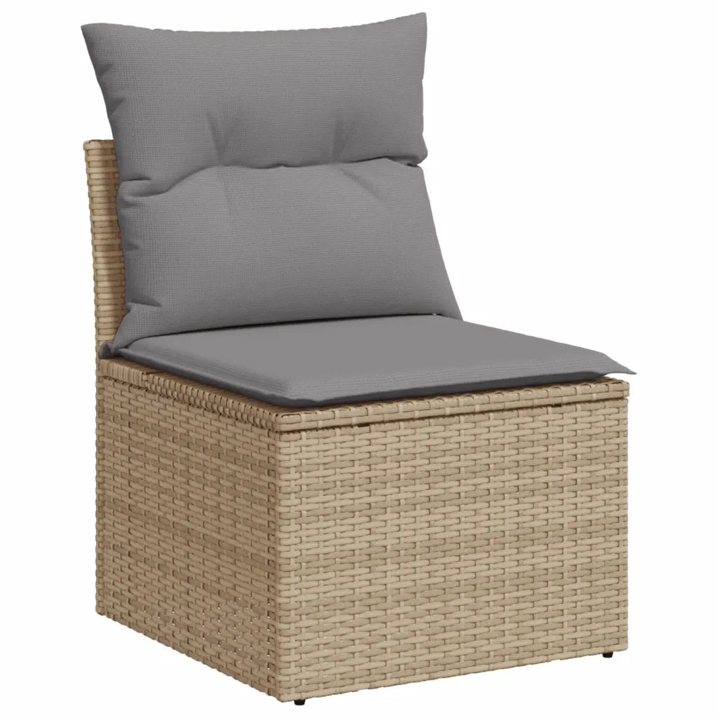 Set Divano da Giardino 8 pz con Cuscini Beige Misto Polyrattan 3256010