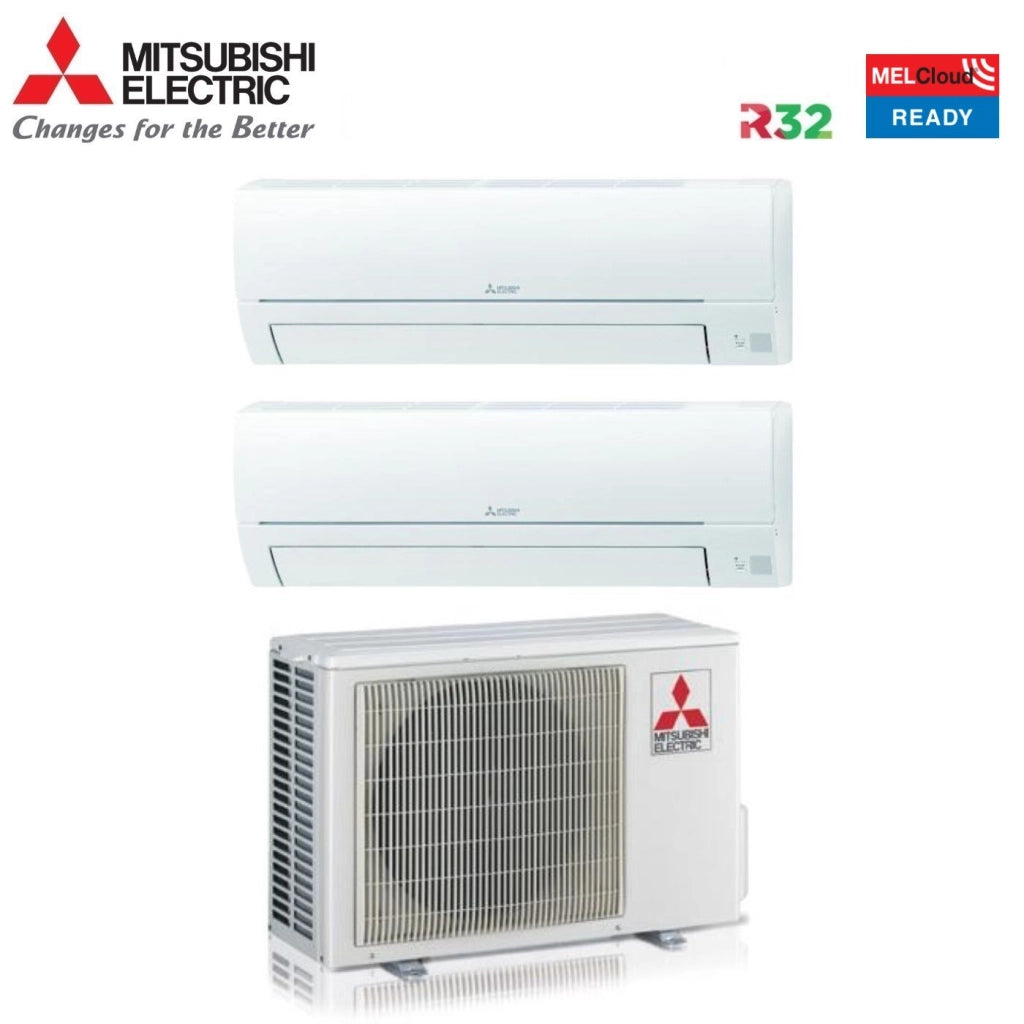 Condizionatore Dual Split Mitsubishi Electric Smart MSZ-HR 9+12 con MXZ-2HA40VF R-32 Wi-Fi Optional