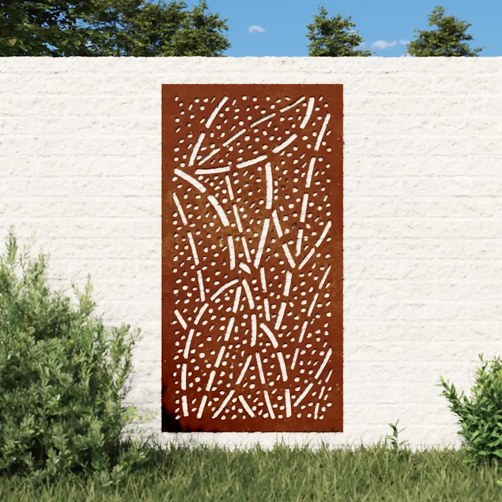 Decorazione Muro da Giardino 105x55 cm Foglia Acciaio Corten CFW9383751
