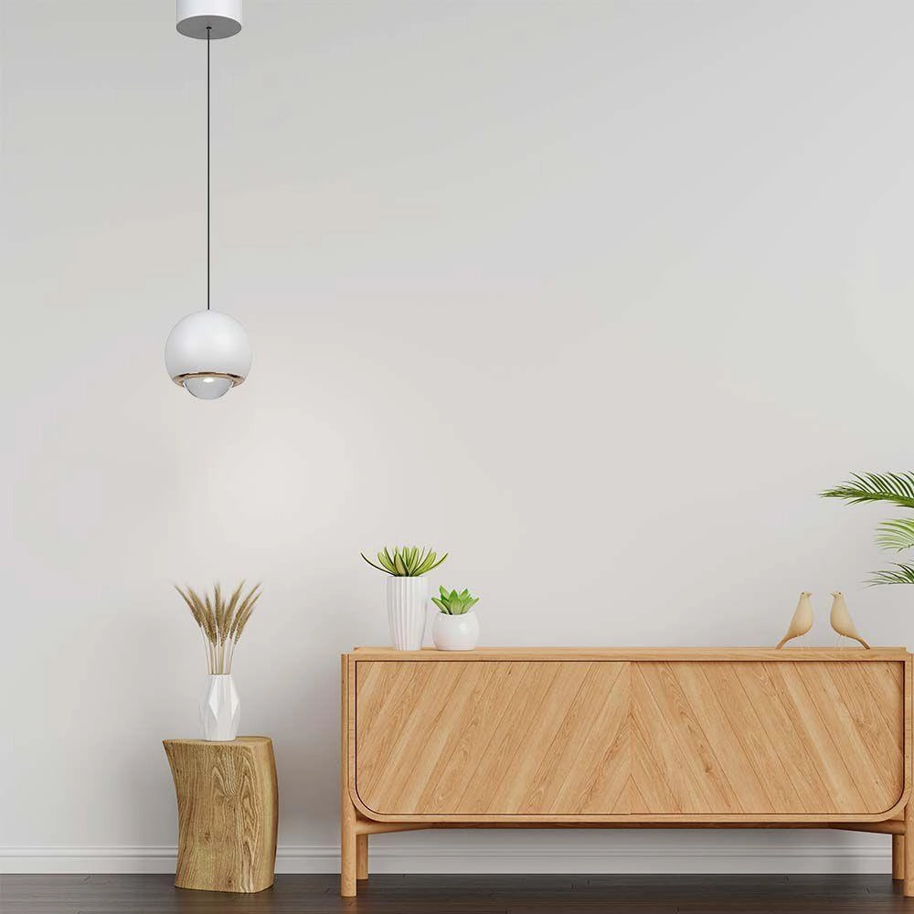 Lampada sospensione sfera bianca LED 6W 3000K V-TAC