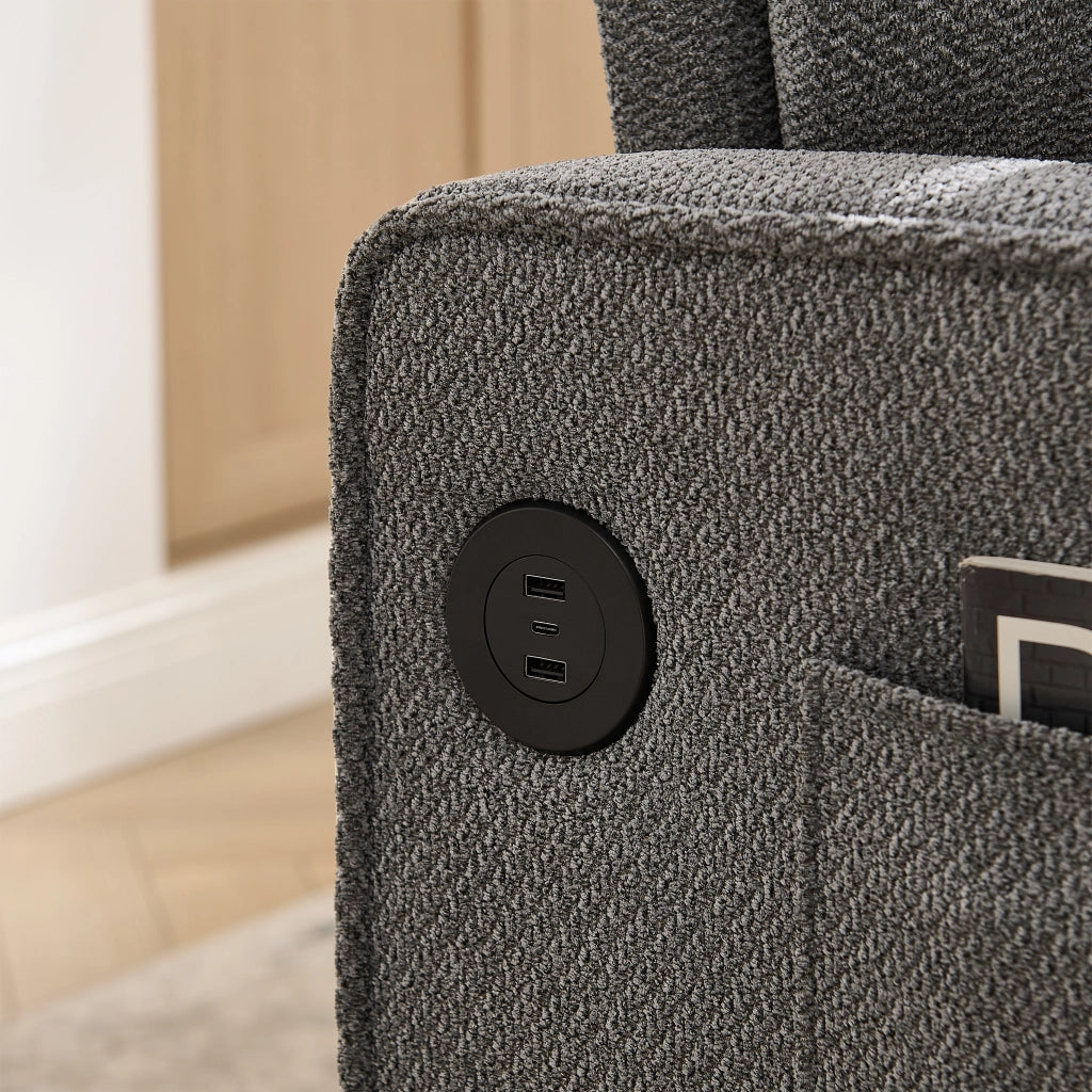 Divano Letto 2 Posti con USB ¨C Xylo ¨C Grigio Scuro