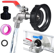 Adattatore per serbatoio IBC di alta qualità con valvola a sfera - Adattatore S60X6 - 3/4 pollici Adattatore per tubo idraulico da giardino - Resistente alla corrosione - Adatto per olio/ acqua - Adattatore per valvola del serbatoio