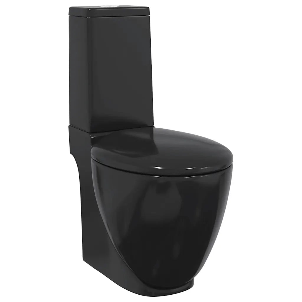 Vaso WC in Ceramica con Scarico Dietro Nero 140298