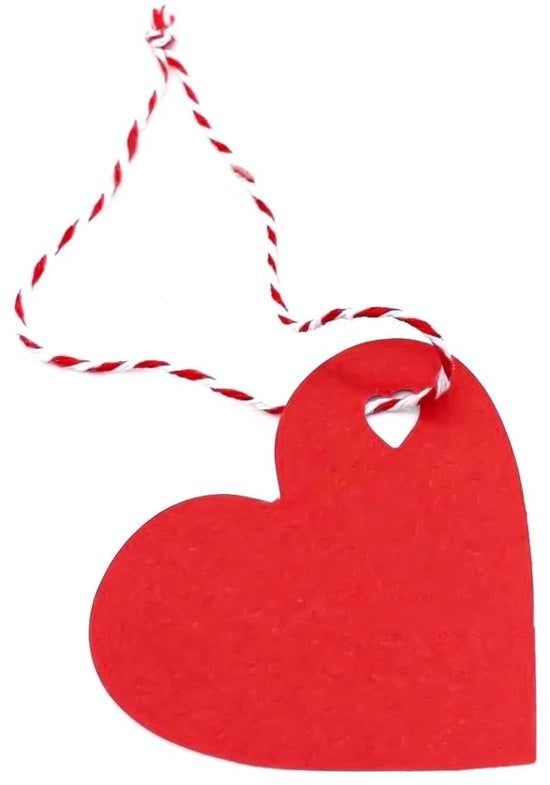 Hangers per regalo 200 pezzi - Hangers a forma di cuore - Lint di carta - Fortunatore per il fai da te - Nastro di seta 25 m - Carta di alta qualità - Hangers per regali