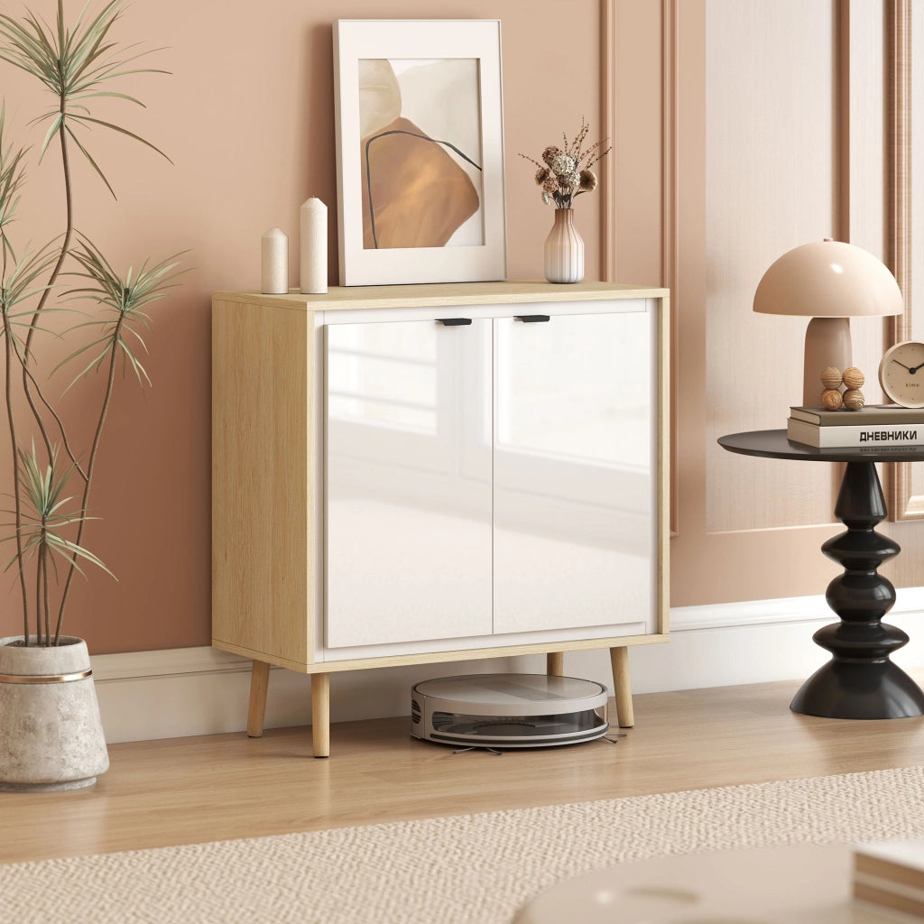 Armadio a muro ¨C zephmum ¨C bianco e rovere 72x35x77