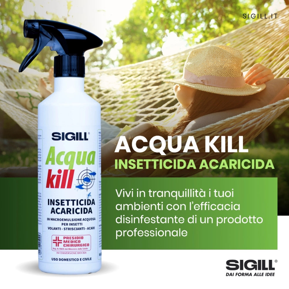 Insetticida acaricida acqua kill insetti striscianti volanti acari 750ml 6 pezzi