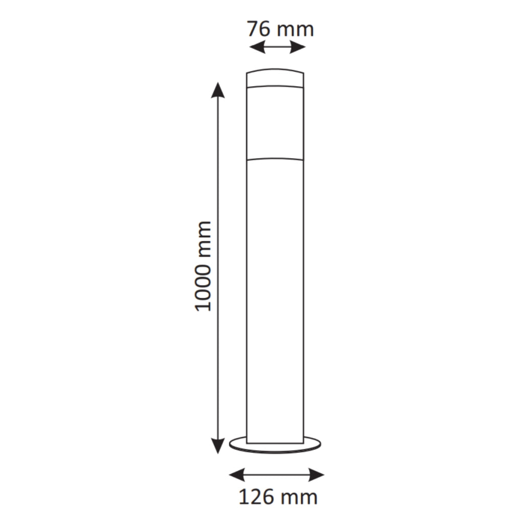 Lampione da esterno grigio 100cm E27 IP44 Oslo Polux